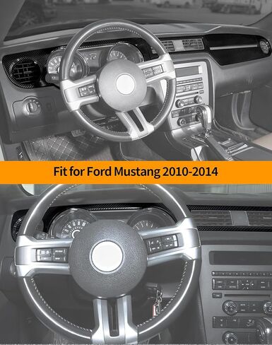 Hoolcar for Ford Mustang 2015-2023 Center Console Dashboard Panel Trim Frame Cover Interior Accessories, Carbon Fiber in Saudi Arabia