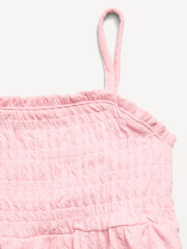 Old Navy Sleeveless Textured Smocked Top for Girls - Pink Sky in Saudi Arabia