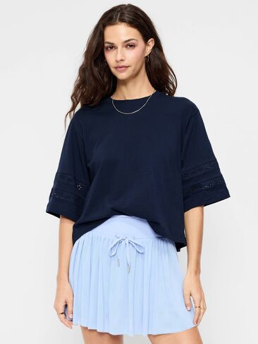 تي شيرت Old Navy Vintage برقبة دائرية وحواف من الدانتيل - عمق القطب الشمالي in Saudi Arabia