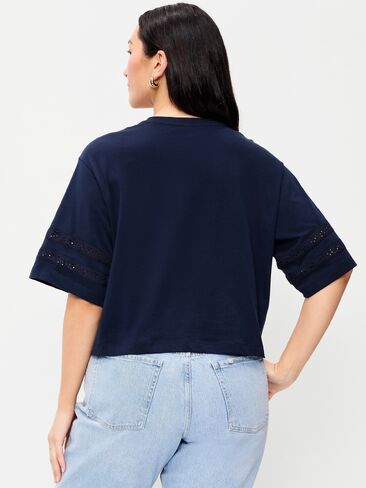تي شيرت Old Navy Vintage برقبة دائرية وحواف من الدانتيل - عمق القطب الشمالي in Saudi Arabia