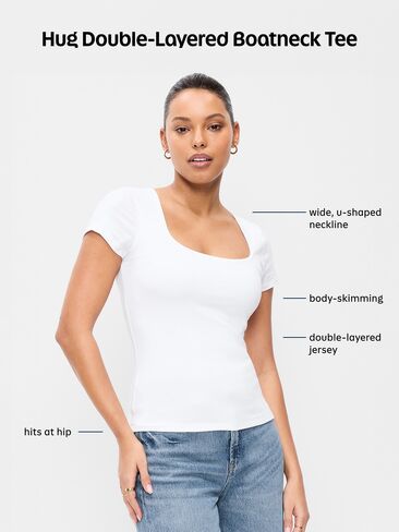 Old Navy Hug Double-Layer Scoop-Neck Top - Red Buttons in Saudi Arabia