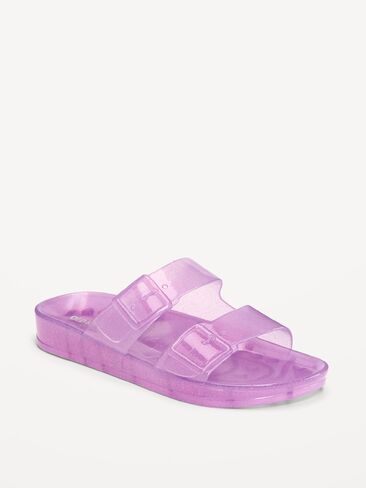 Old Navy Jelly Buckled Slide Sandals for Girls - Clary Sage in Saudi Arabia