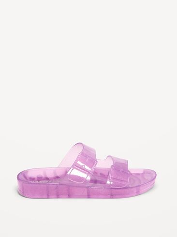 Old Navy Jelly Buckled Slide Sandals for Girls - Clary Sage in Saudi Arabia