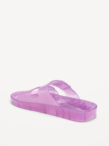 Old Navy Jelly Buckled Slide Sandals for Girls - Clary Sage in Saudi Arabia