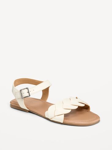 Old Navy Faux-Leather Braided-Strap Sandals for Girls - Creme De La Creme in Saudi Arabia