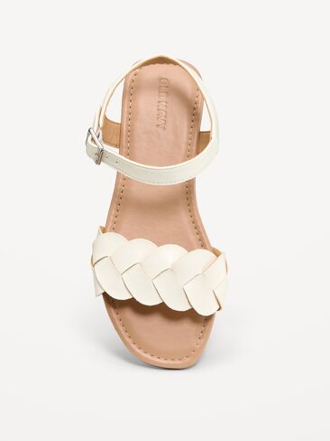 Old Navy Faux-Leather Braided-Strap Sandals for Girls - Creme De La Creme in Saudi Arabia