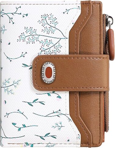 Small Wallets Women RFID Leather Bifold Card Holder Cute Flower Wallet for Women with Zipper Coin Pocket 3 ID Windows in Saudi Arabia
