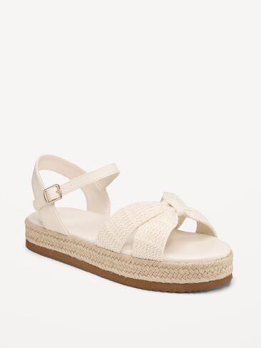 Old Navy Platform Espadrille Sandals for Girls - Neutral in Saudi Arabia