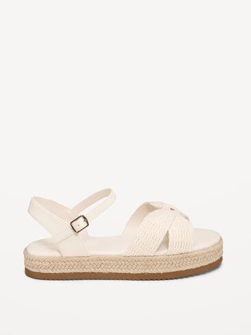 Old Navy Platform Espadrille Sandals for Girls - Neutral in Saudi Arabia