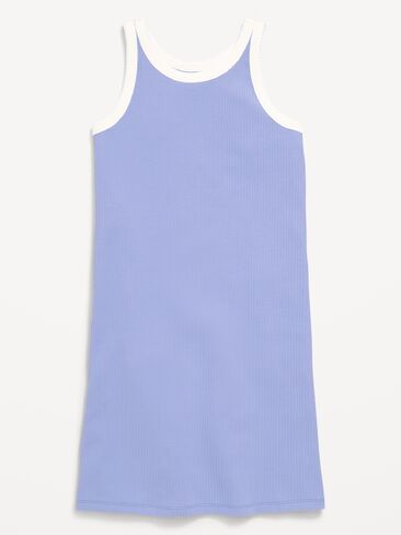 Old Navy Printed Ribbed Tank Dress for Girls - Flax Flower in Saudi Arabia