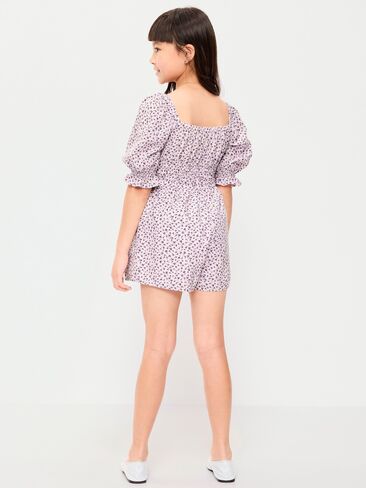 Old Navy Printed Fit and Flare Romper for Girls - Lilac Ice in Saudi Arabia