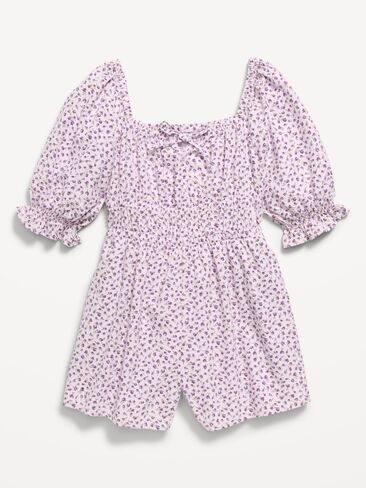 Old Navy Printed Fit and Flare Romper for Girls - Lilac Ice in Saudi Arabia