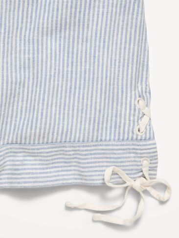 Old Navy Sleeveless Striped Tie-Knot Linen-Blend Top for Girls - Railroad Stripe in Saudi Arabia