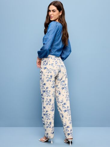 Old Navy High-Waisted OG Loose Jeans - Blue Floral in Saudi Arabia