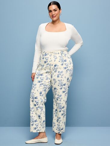 Old Navy High-Waisted OG Loose Jeans - Blue Floral in Saudi Arabia