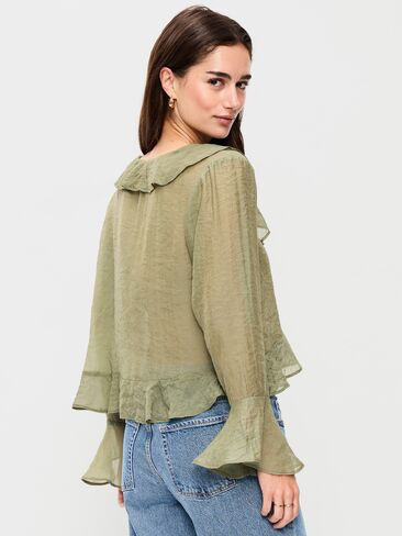 Old Navy Bell-Sleeve Ruffle Top - Bare Ground in Saudi Arabia