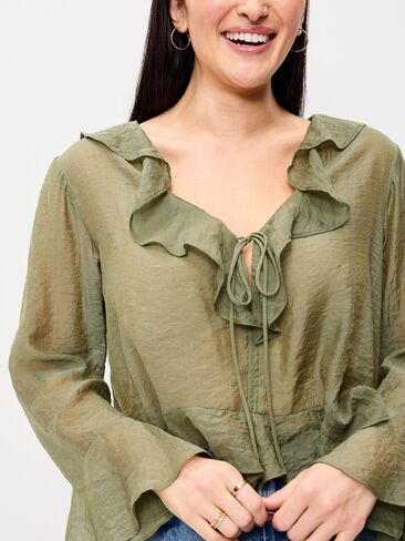 Old Navy Bell-Sleeve Ruffle Top - Bare Ground in Saudi Arabia