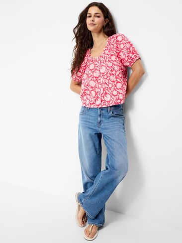Old Navy Airy Button-Down Top - Pink Print in Saudi Arabia