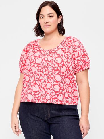 Old Navy Airy Button-Down Top - Pink Print in Saudi Arabia