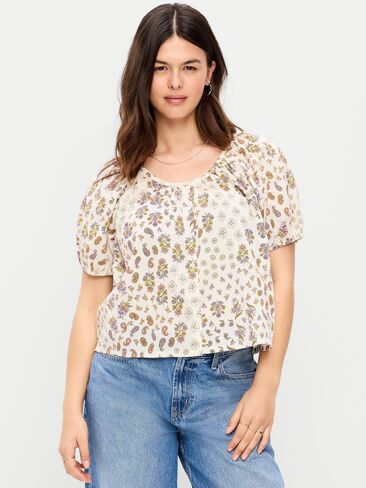 Old Navy Airy Button-Down Top - White in Saudi Arabia
