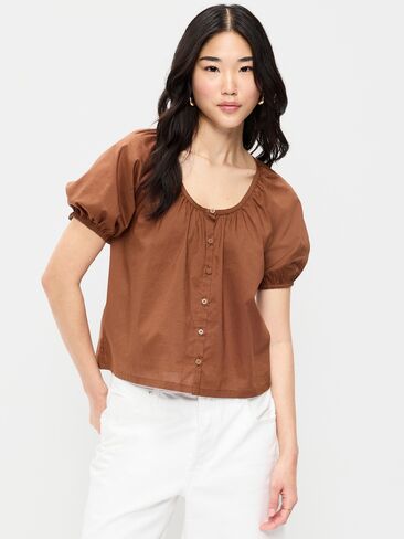 Old Navy Airy Button-Down Top - Coco de mer in Saudi Arabia