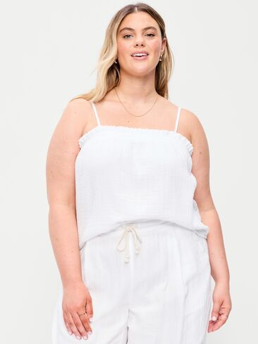 Old Navy Crinkle Gauze Tank Top - White Lilies in Saudi Arabia