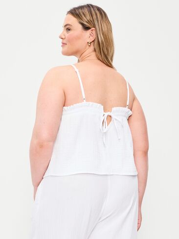 Old Navy Crinkle Gauze Tank Top - White Lilies in Saudi Arabia