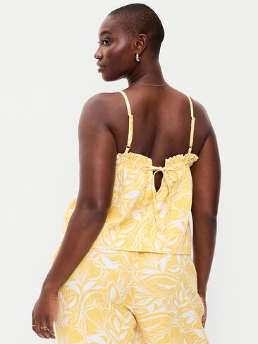 Old Navy Crinkle Gauze Tank Top - Yellow Floral in Saudi Arabia