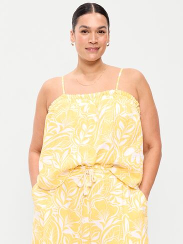 Old Navy Crinkle Gauze Tank Top - Yellow Floral in Saudi Arabia