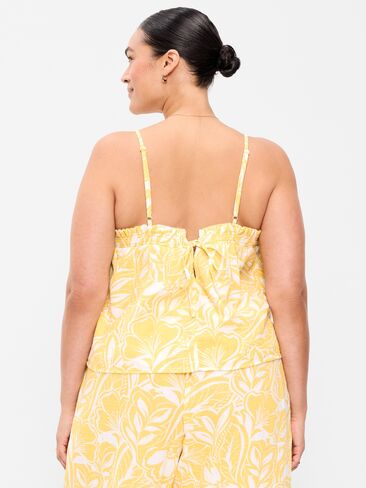 Old Navy Crinkle Gauze Tank Top - Yellow Floral in Saudi Arabia