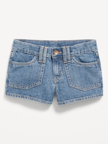 Old Navy Low-Rise Utility Jean Shorts for Girls - Light Wash in Saudi Arabia
