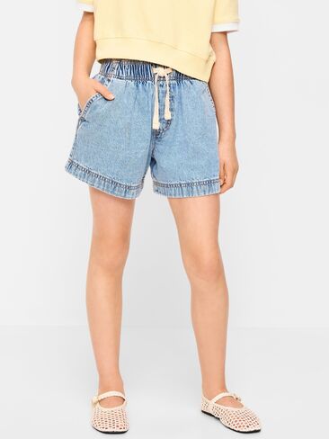 Old Navy High-Waisted Pull-On Jean Shorts for Girls - Medium Wash in Saudi Arabia