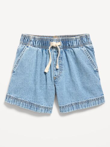 Old Navy High-Waisted Pull-On Jean Shorts for Girls - Medium Wash in Saudi Arabia