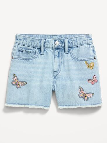 شورت جينز مطبوع بخصر عالٍ من Old Navy للبنات - روح مجانية in Saudi Arabia