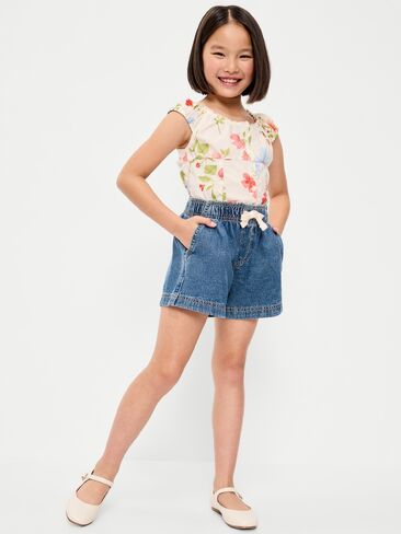 Old Navy High-Waisted Pull-On Jean Shorts for Girls - Dark Wash in Saudi Arabia