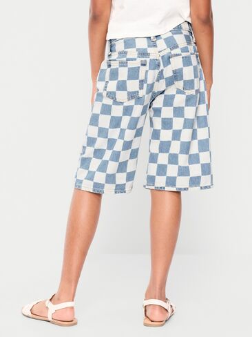 شورت جينز فضفاض بطبعات من Old Navy للبنات - مربعات in Saudi Arabia