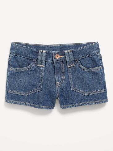 شورت جينز منخفض الارتفاع من Old Navy للبنات - لون متوسط ​​الغسيل in Saudi Arabia