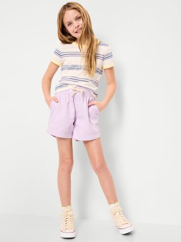 Old Navy High-Waisted Pull-On Twill Shorts for Girls - Lilac Ice in Saudi Arabia