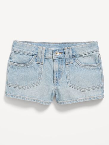 Old Navy Low-Rise Utility Jean Shorts for Girls - Light Wash in Saudi Arabia