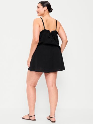 Old Navy Crinkle Gauze Ruffle Waist Mini Skort - Black Jack in Kuwait