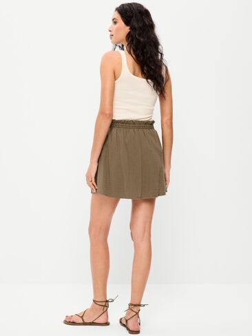 Old Navy Crinkle Gauze Ruffle Waist Mini Skort - Kombu in Saudi Arabia