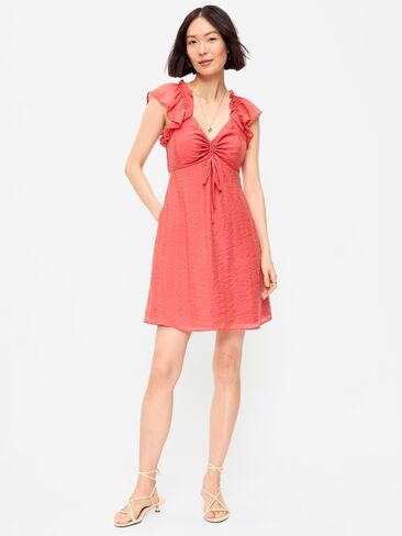 Old Navy Flutter-Sleeve Fit & Flare Mini Dress - Cactus Bloom in Saudi Arabia