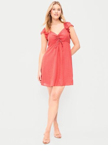 Old Navy Flutter-Sleeve Fit & Flare Mini Dress - Cactus Bloom in Saudi Arabia