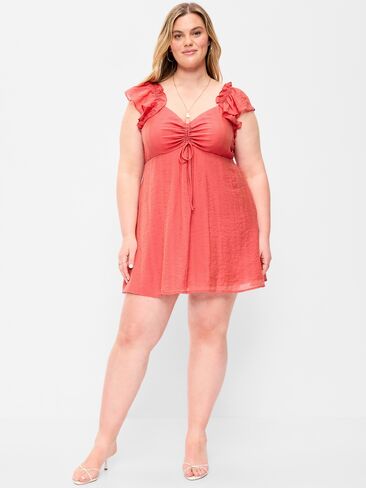 Old Navy Flutter-Sleeve Fit & Flare Mini Dress - Cactus Bloom in Saudi Arabia