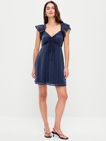 Old Navy Flutter-Sleeve Fit & Flare Mini Dress - Arctic Depth in Saudi Arabia