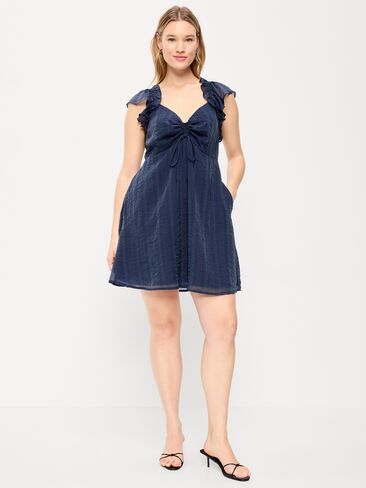 Old Navy Flutter-Sleeve Fit & Flare Mini Dress - Arctic Depth in Saudi Arabia