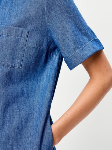 فستان قميص قصير بأزرار من Old Navy - أزرق شامبراي in Kuwait