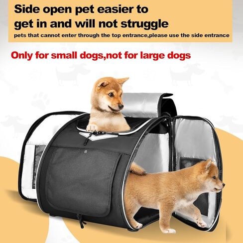 سلة دراجة الكلب قابلة للطي حقيبة ظهر لحمل الدراجة للكلاب كبيرة مقاومة للماء، سلة دراجة للحيوانات الأليفة، كلب صغير قطط، قطط، جرو، مقعد سيارة معزز مع حزام أمان (أسود) in Kuwait