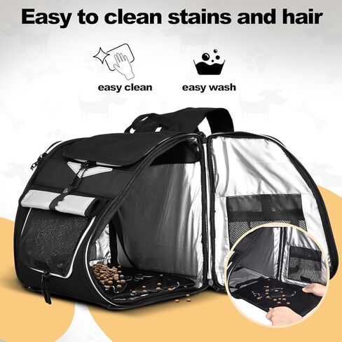 سلة دراجة الكلب قابلة للطي حقيبة ظهر لحمل الدراجة للكلاب كبيرة مقاومة للماء، سلة دراجة للحيوانات الأليفة، كلب صغير قطط، قطط، جرو، مقعد سيارة معزز مع حزام أمان (أسود) in Kuwait