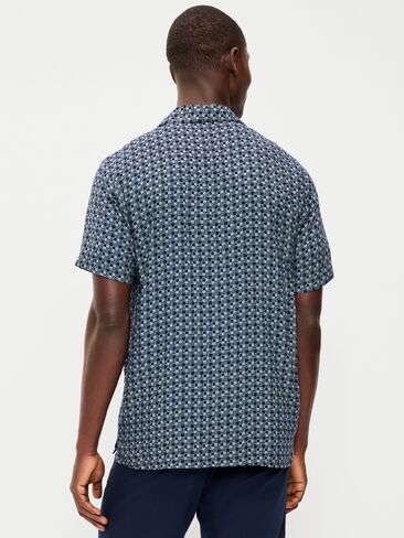 قميص تخييم بأكمام قصيرة من Old Navy - أزرق هندسي in Saudi Arabia